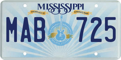 MS license plate MAB725