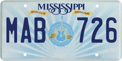 MS license plate MAB726