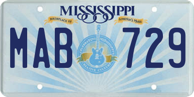 MS license plate MAB729