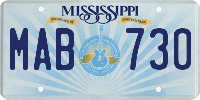 MS license plate MAB730