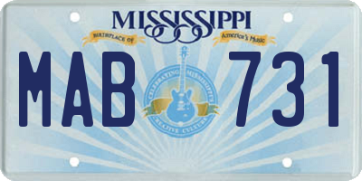 MS license plate MAB731