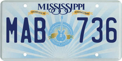 MS license plate MAB736