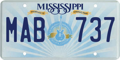 MS license plate MAB737