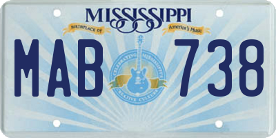 MS license plate MAB738