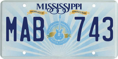MS license plate MAB743
