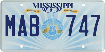 MS license plate MAB747
