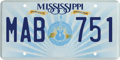 MS license plate MAB751