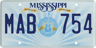 MS license plate MAB754