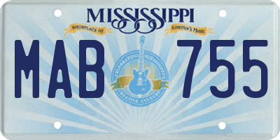 MS license plate MAB755