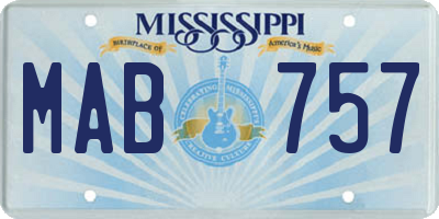 MS license plate MAB757