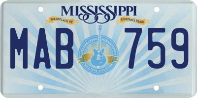 MS license plate MAB759