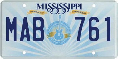 MS license plate MAB761