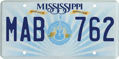 MS license plate MAB762