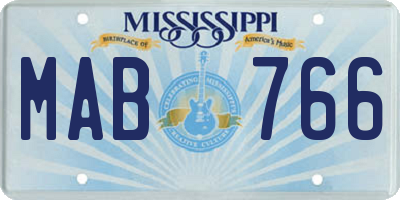 MS license plate MAB766