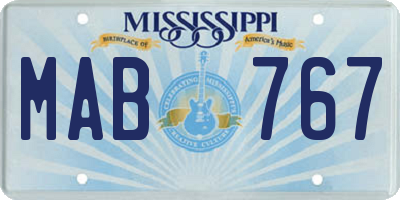 MS license plate MAB767