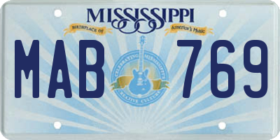 MS license plate MAB769