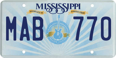 MS license plate MAB770