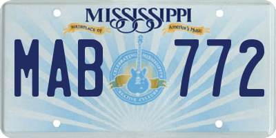 MS license plate MAB772