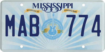 MS license plate MAB774