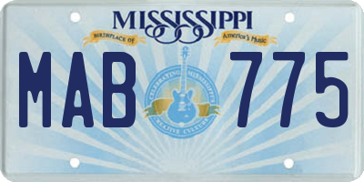 MS license plate MAB775