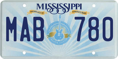 MS license plate MAB780