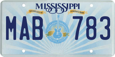 MS license plate MAB783