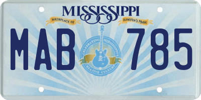 MS license plate MAB785
