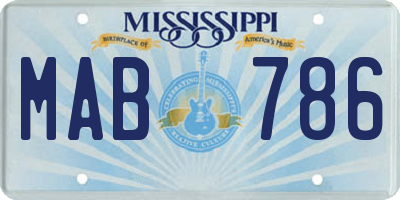 MS license plate MAB786