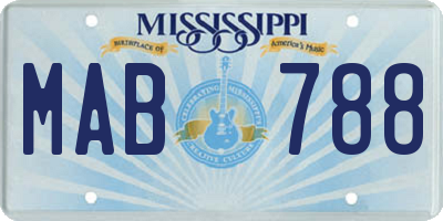 MS license plate MAB788