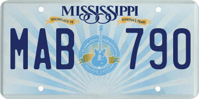 MS license plate MAB790