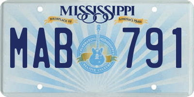 MS license plate MAB791