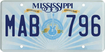 MS license plate MAB796