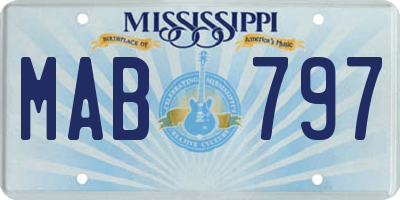 MS license plate MAB797