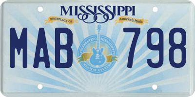 MS license plate MAB798