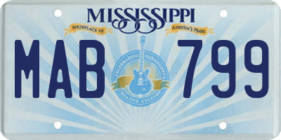 MS license plate MAB799
