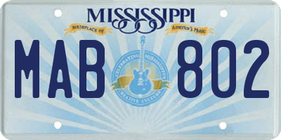 MS license plate MAB802