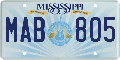 MS license plate MAB805