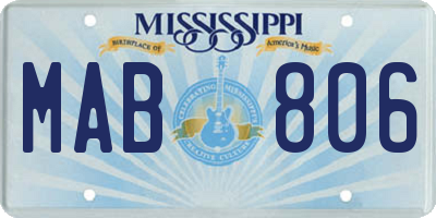 MS license plate MAB806