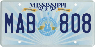 MS license plate MAB808
