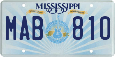 MS license plate MAB810