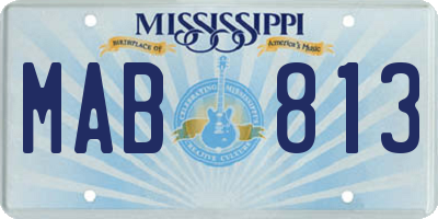 MS license plate MAB813