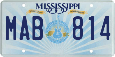 MS license plate MAB814