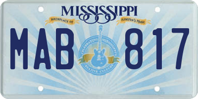 MS license plate MAB817
