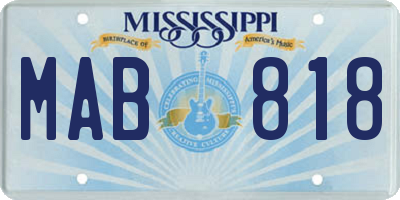 MS license plate MAB818