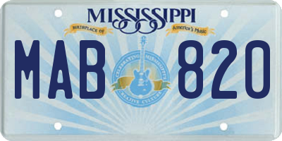 MS license plate MAB820