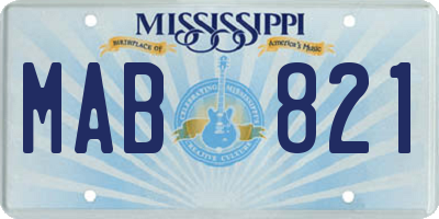MS license plate MAB821
