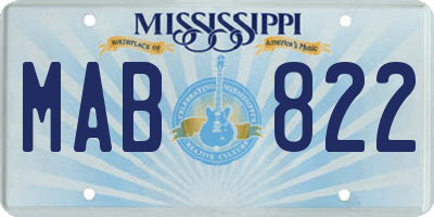 MS license plate MAB822