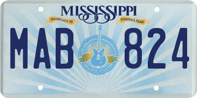 MS license plate MAB824