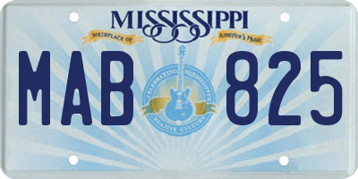 MS license plate MAB825