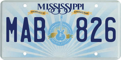 MS license plate MAB826